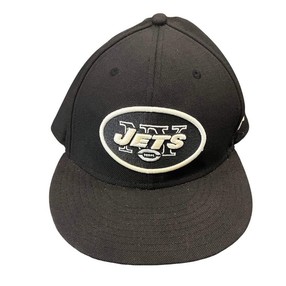 New Era 59FIFTY Fitted Hat Mens 7 1/8 Black NY Jets NFL Football Cap